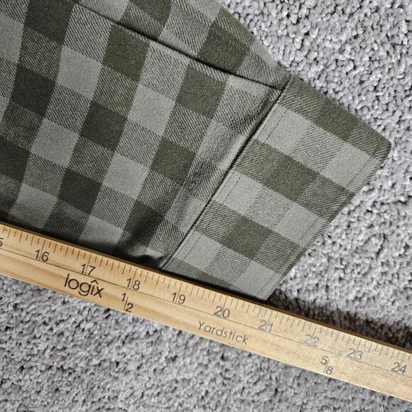 L.L. Bean Flannel Shirt Mens Large Tall LT Green Check Plaid Button Up Work - Picture 8 of 12